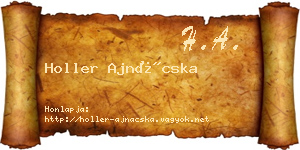 Holler Ajnácska névjegykártya